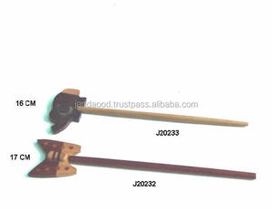 Sheesham กิ๊บติดผมไม้ขัดเงา,อุปกรณ์ตกแต่งผมเครื่องไม้ที่หนีบผมทำจากไม้ - Product Image 2