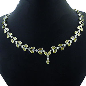 สร้อยคอมะนาวควอตซ์ทำด้วยมือสีเงินสเตอร์ลิง925น่าประทับใจเครื่องประดับอัญมณีสีเหลืองรูปไข่ของขวัญงานแต่งงานสำหรับผู้หญิง - Product Image 2