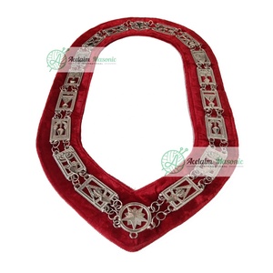 Collier de chaîne d'artisanat Regalia pour officiers d'artisanat maçonnique en métal avec technique de placage Badge à coudre Décoration en strass - Product Image 5