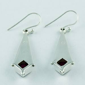 Pendientes de plata de ley 925 hechos a mano con piedra de rubí Rosa deslumbrante, joyería India - Product Image 4