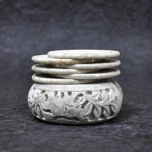 Handmade Agate Stone <b>Coaster</b> with Elephant Carving Decorative Carved <b>Drink</b> <b>Coaster</b> <b>for</b> Table & Home Decor - Product Image 2