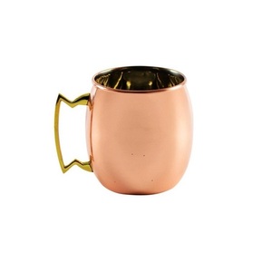 16 Oz Smooth Copper Barrel <b>Moscow</b> <b>Mule</b> <b>Mugs</b> With Handle Nickel Inside and Copper Outside Manufacturer and Supplier From India - Product Image 3