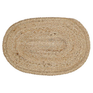 ที่รองจานปอกระเจาถักจากอินเดียเสื่อรับประทานอาหารทรงวงรีทำด้วยมือสำหรับรถไฟเหาะเครื่องดื่มในบ้าน - Product Image 1