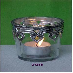 Votivo decorativo de vidrio transparente corto de hierro de diseñador exclusivo de alta calidad - Product Image 2