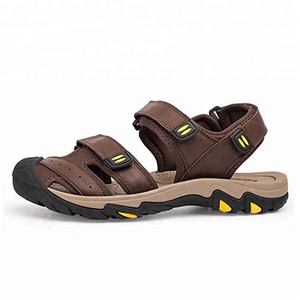Sandales de plage en cuir véritable pour hommes, chaussures d'été, décontractées, nouvelle collection 2020