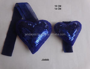 Cuentas de vidrio en forma de corazón azul oscuro hechas a mano de alta calidad árbol de Navidad y Adorno de fiesta de cumpleaños en todos los colores disponibles - Product Image 3