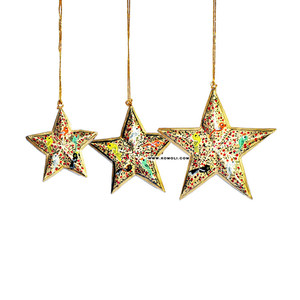 Décorations de Noël, étoiles artisanales peintes à la main, ornements de Noël - Product Image 3