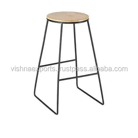 Home Bar Stool With Wooden Top