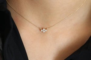 Collier en pierre de diamant CZ avec plusieurs rangs, chaîne en argent - Product Image 4