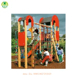 学龄前家具儿童木制户外游乐场，幼儿木制游乐场设备 (QX-077A)