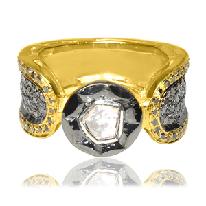Shanice — bague en argent Sterling plaqué or, bijoux en diamant poli - Product Image 1