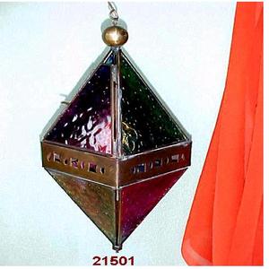 Farol colgante de cristal y latón antiguo de cobre antiguo de diseño único personalizado al por mayor - Product Image 1