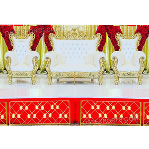 ชุดโซฟาหลังสูงดีไซน์ใหม่ชุดโซฟาและเก้าอี้งานแต่งงานสไตล์มหาราชาดีไซน์ใหม่ - Product Image 1