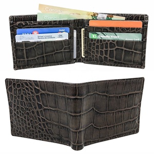Crocodile Embossed Leather Bifold <b>Wallet</b> Exotic Pattern Multi Card Holder Classic Mens Billfold OEM - Product Image 1