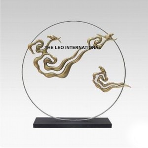 เหล็กเหล็กอลูมิเนียม mdf บอร์ดที่ไม่ซ้ํากันศิลปะสร้างสรรค์ตกแต่งตารางประติมากรรม 12X3X13 นิ้วเน้นบ้าน showpiece - Product Image 1