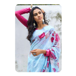 ชุดส่าหรีผ้าไหมสำหรับปาร์ตี้งานแต่งงานผ้าคอตตอนดีไซน์ใหม่ล่าสุด - Product Image 1