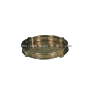 Eco-Friendly Custom Size <b>Table</b> Decorative Metal Brass Tray for Home Hotel Restaurant Use - Product Image 2