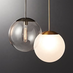 Creative Top Design <strong>Glass</strong> Ball <strong>Lampshade</strong> E27 Globe Bulbs New Indoor <strong>Pendant</strong> Light - Product Image 3