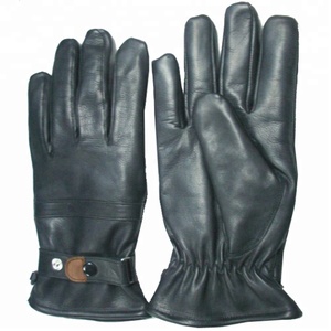 Gants en cuir doublés de fourrure de daim, classiques, chauds pour l'hiver, en cuir véritable, doux, noirs, unis, style HEN australien, USA 2026 - Product Image 3