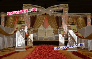Mandap de Boda de Cristal LED de Lujo, Mandap de Boda de Cristal Dorado, Mandaps de Boda CALIFORNIA - Product Image 4
