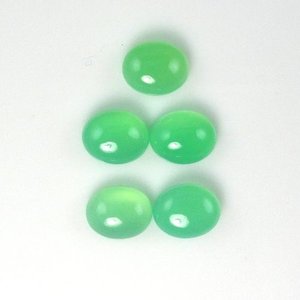 3mm 4mm Naturel Vert Chrysoprase Lisse Ovale Dos Plat Cabochons Lâches Calibré Pierres Précieuses Prix de Gros du Fabricant - Product Image 1