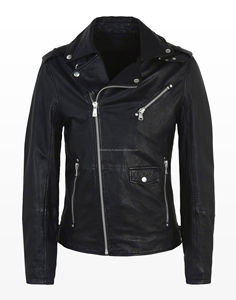 Wholesale 100% Sheep Biker Style Black Original <b>Genuine</b> <b>Leather</b> <b>Jacket</b> - Product Image 1