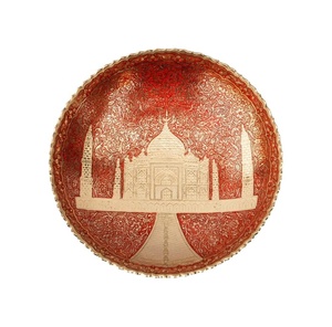 ชามตกแต่งทองเหลืองชุบพร้อมลายนูน ราคาโรงงานขั้นต่ําขั้นต่ําผู้ผลิตผู้ค้าส่ง - Product Image 1