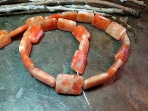 Cuentas rectangulares de alta calidad, cuentas de Calcita Naranja, collar de cristal para mujer, joyería cuadrada, cuentas de piedras preciosas, proveedor de fabricación de joyas - Product Image 3