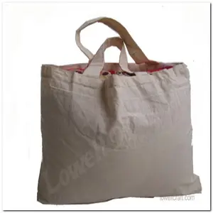 Logo personalizzato taglie Multiple borsa in lino con cordino borsa per imballaggio regalo borsa in tela bianca Vintage