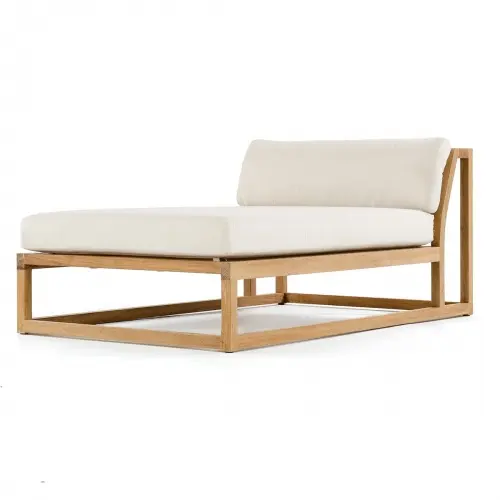 Furnitur panjang sofa luar ruangan kursi berjemur kayu jati Modern tempat tidur Solid santai luar ruangan furnitur Gargen kontemporer tahan lama