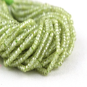 Cuentas de circonita verde Natural, abalorios de primera calidad Super brillantes, Micro facetados, 1 hebra, venta al por mayor - Product Image 1