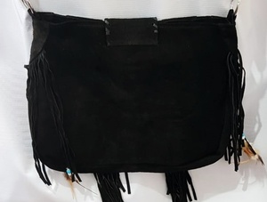 Sac à main en daim occidental Sac à bandoulière élégant avec des effilochures et des perles Design unique d'inspiration bohème pour un usage quotidien - Product Image 3