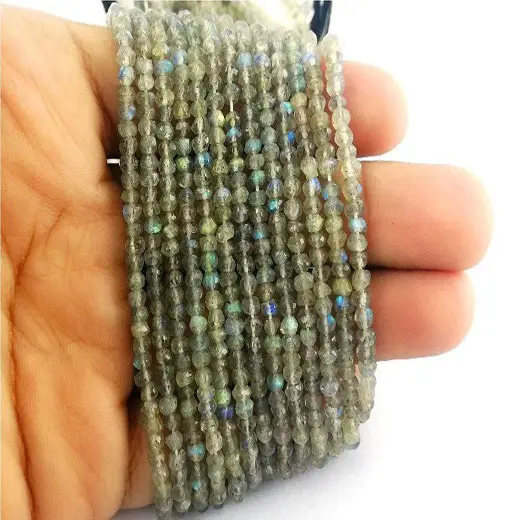 Labradorite Faceted Rondelle Beads Strand