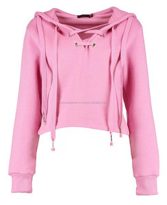 Novedad, Sudadera con Capucha Corta de Forro Polar, Económica y Elegante para Mujer, 2026, Personalizada, con Estampado OEM, Lisa, Transpirable, de Algodón - Product Image 1