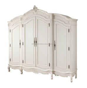 La Rochelle Antique French Style 4 Doors Mahogany <b>Wardrobe</b> Furniture - Product Image 1