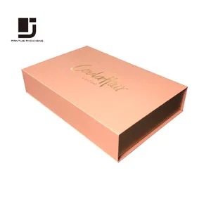 工厂定制纸包装豪华粉红色磁性封闭礼品盒