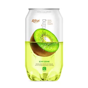 Vietnã Fabricante Refrigerante 350ml Pet Can Kiwi Sabor Bebida Espumante Fábrica Moderna Refrigerante