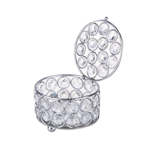 <b>Christmas</b> Decor Crystal Gem <b>Tea</b> <b>Light</b> Candle Holder Silver Plated - Product Image 1