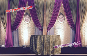 Beautiful Wedding Decoration Stage Backdrop Colorful Wedding Pleated Backdrop <b>Curtain</b> Stylish Mehndi Stage Backdrops <b>Curtains</b> - Product Image 4