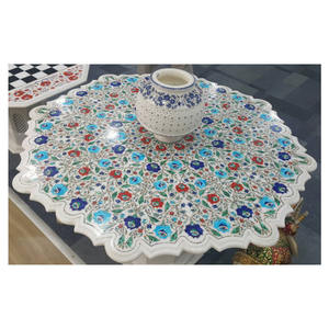<b>Marble</b> Inlay Handcraft Octagonal Restaurant Coffee <b>Table</b> <b>Tops</b> - Product Image 1