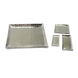 Nouvel arrivage de plateau de service de forme rectangulaire en métal aluminium couleur argent présentoir de fruits alimentaires pour la décoration de table de fête à la maison - Product Image 2