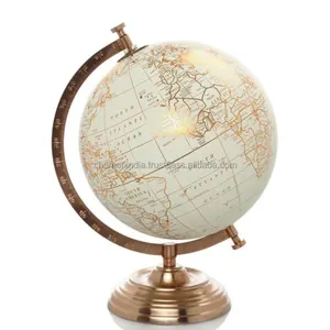 White Globe on Gold Stand