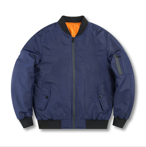 Men's Classic Style Zip up Bomber Jacket With Sleeve Zips - Product Image 2
