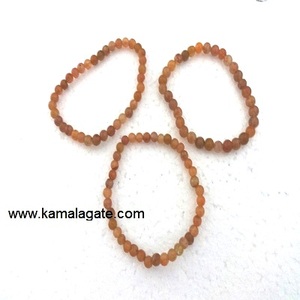 Bracelet en pierres précieuses de 8 mm en aventurine pêche, fait à la main avec des pierres précieuses naturelles, pierre semi-précieuse artisanale pour la guérison - Product Image 1