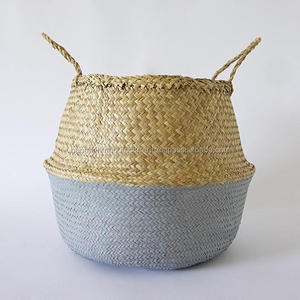Wholesale <b>Cheap</b> Eco-Friendly Foldable Seagrass Belly <b>Basket</b> with Custom Size for Clothing Storage From Vietnam - Product Image 3