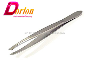Pinzas de acero inoxidable al por mayor para cejas, pinzas para vello facial con impresión de logotipo personalizado para hombres y mujeres, clip cosmético para cejas. - Product Image 2