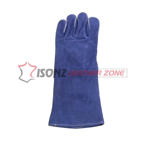 Guantes de soldadura de piel de vaca azul con doble palma para soldadores de acero, anti-corte, anti-deslizamiento, anti-impacto, anti-calor para soldadura. - Product Image 6