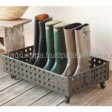 Bandeja de almacenamiento de metal con acabado antiguo Bandeja de diseño para botas Opción al por mayor disponible - Product Image 3