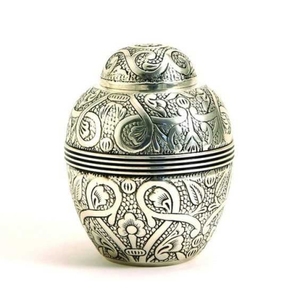 Urnas de cremación de hojas verdes clásicas para adultos, urnas funerarias de Metal, latón/aluminio, estilo americano/europeo - Product Image 5