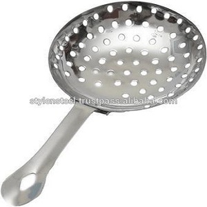 Stainless Steel Ice From Mixed Drinks While Pouring From a Boston Shaker Julep Strainer the Julep Strainer Is Used to Remove - Product Image 2